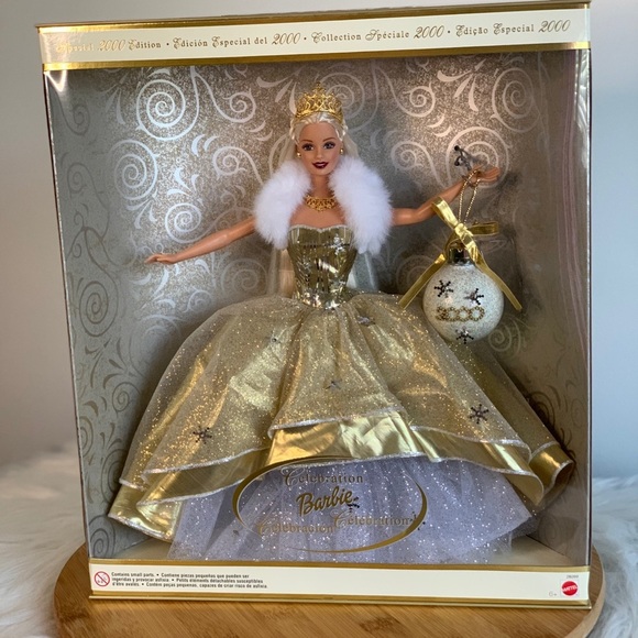 Collectable Vintage Barbie Celebration Doll in Gold and White 2000 - Picture 6 of 11